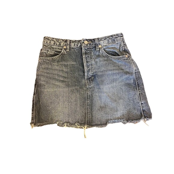 We The Free Mini Jean Skirt Size 25 Western Denim Concert Summer Frayed Hem - Picture 1 of 6
